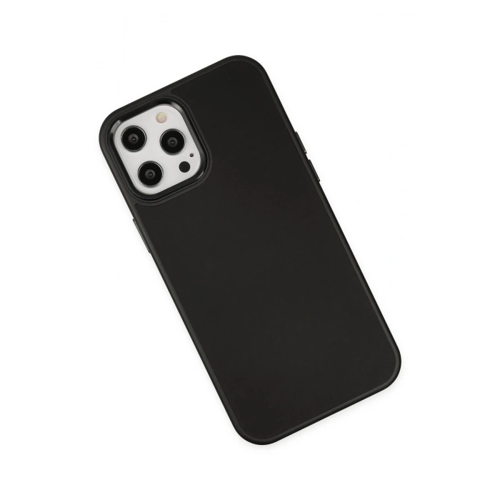 iPhone 12 Pro Max Kılıf Asya Deri Silikon - Siyah