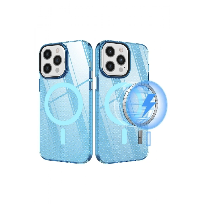 iPhone 12 Pro Max Kılıf Beta Magneticsafe Silikon - Mavi