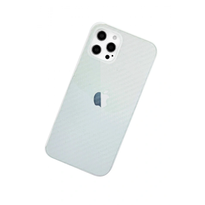 iPhone 12 Pro Max Kılıf Karbon PP Silikon - Şeffaf