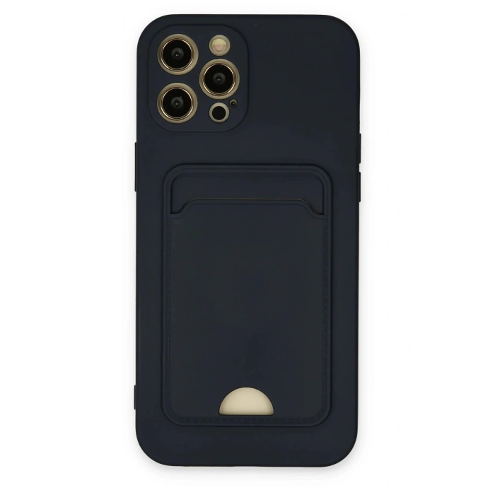 iPhone 12 Pro Max Kılıf Kelvin Kartvizitli Silikon - Lacivert