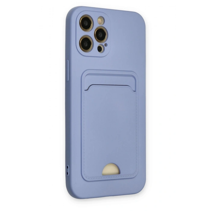 iPhone 12 Pro Max Kılıf Kelvin Kartvizitli Silikon - Lila
