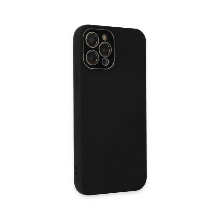 iPhone 12 Pro Max Kılıf Lansman Glass Kapak - Siyah