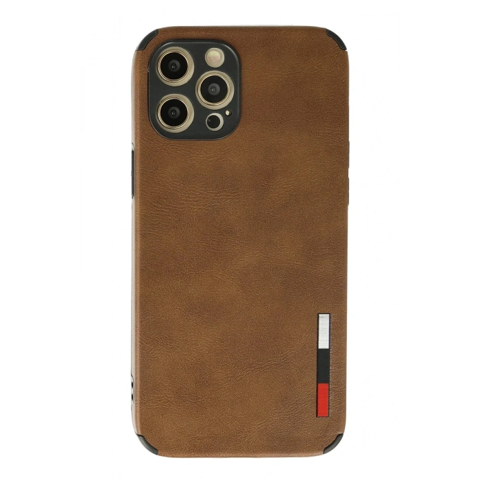 iPhone 12 Pro Max Kılıf Loop Deri Silikon - Kahverengi