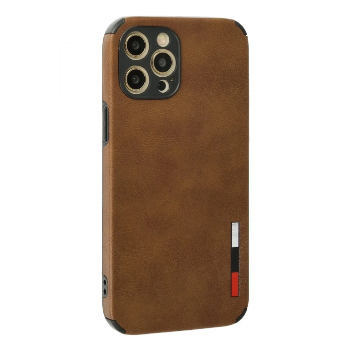 iPhone 12 Pro Max Kılıf Loop Deri Silikon - Kahverengi