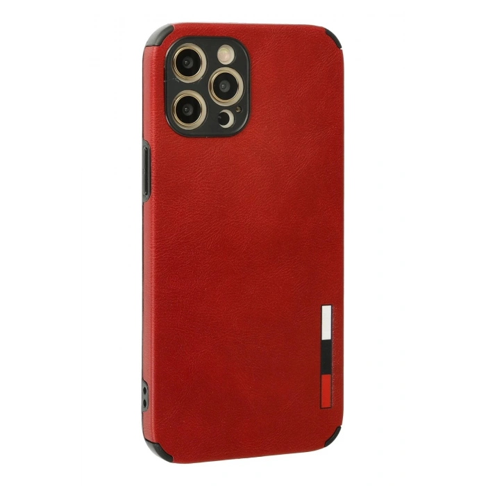 iPhone 12 Pro Max Kılıf Loop Deri Silikon - Kırmızı