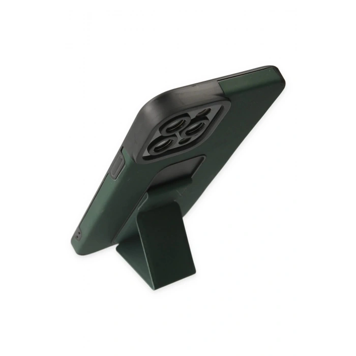 iPhone 12 Pro Max Kılıf Mega Standlı Silikon - Yeşil