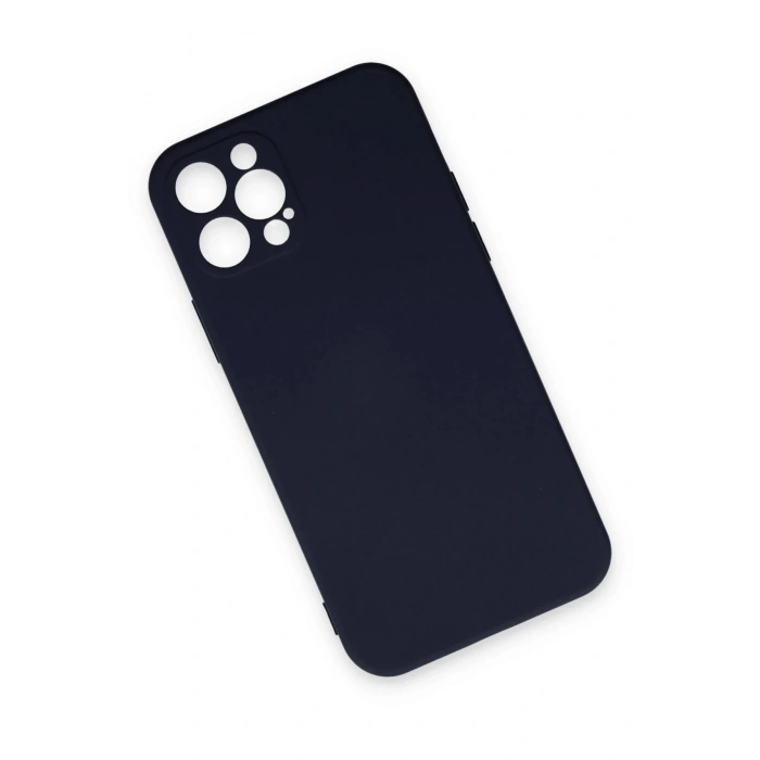 iPhone 12 Pro Max Kılıf Nano içi Kadife Silikon - Lacivert