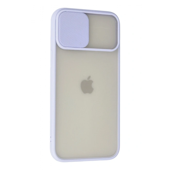 iPhone 12 Pro Max Kılıf Palm Buzlu Kamera Sürgülü Silikon - Lila