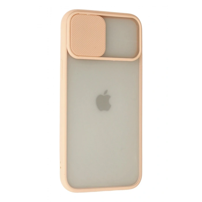 iPhone 12 Pro Max Kılıf Palm Buzlu Kamera Sürgülü Silikon - Pembe