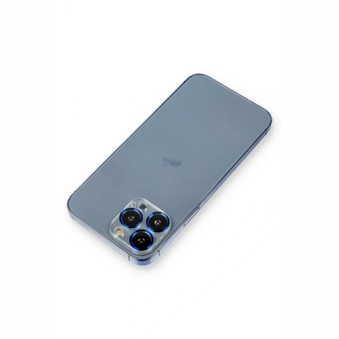 iPhone 12 Pro Metal Kamera Lens Koruma Cam - Mavi