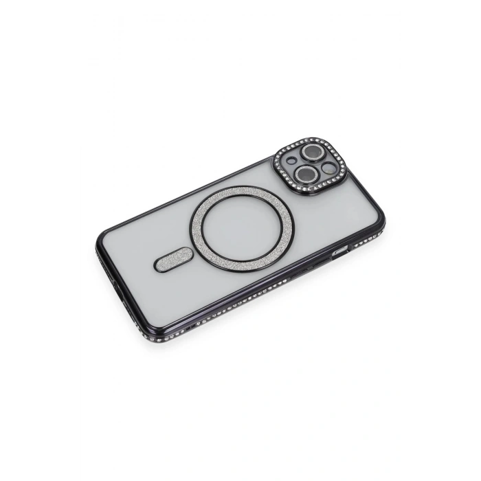 iPhone 13 Kılıf Joke Simli Magneticsafe Kılıf - Siyah