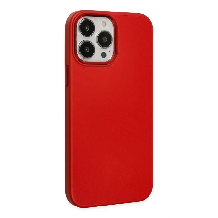 iPhone 13 Pro Kılıf Asya Deri Silikon - Kırmızı