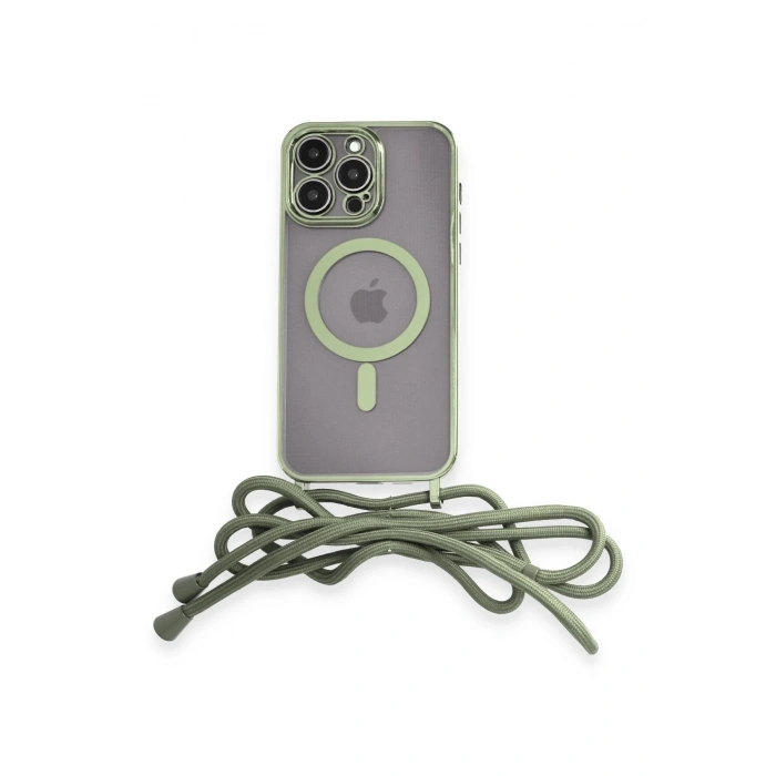 iPhone 13 Pro Kılıf Divo Lazer Askılı Magsafe Kapak - Koyu Yeşil