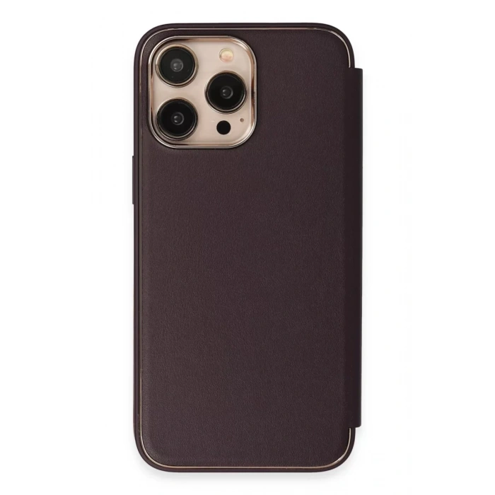 iPhone 13 Pro Kılıf Dolpin Kapaklı - Derin Mor