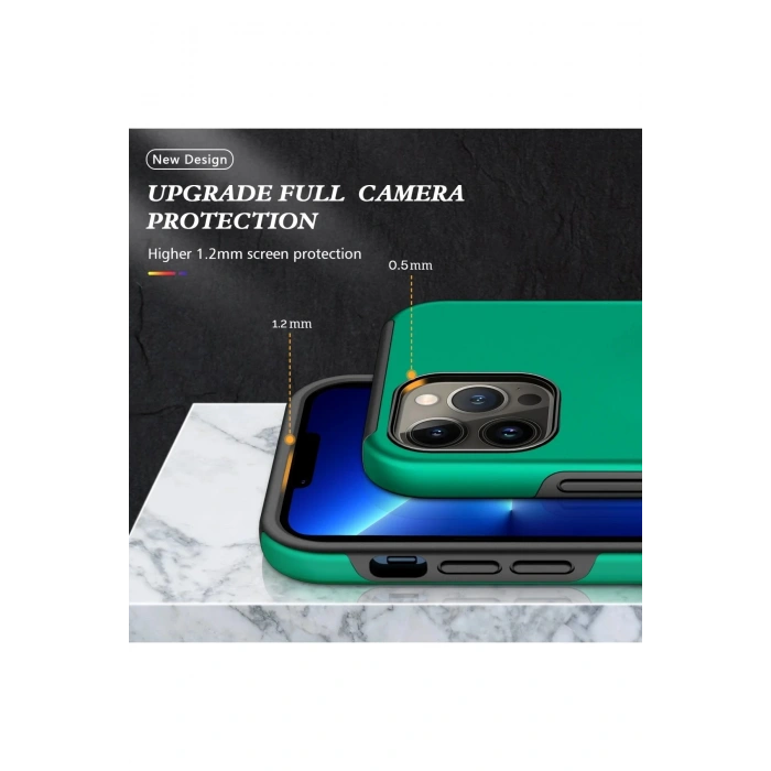 iPhone 13 Pro Kılıf Elit Yüzüklü Kapak - Yeşil