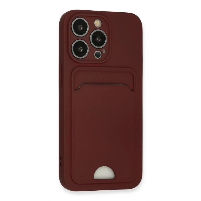 iPhone 13 Pro Kılıf Kelvin Kartvizitli Silikon - Bordo