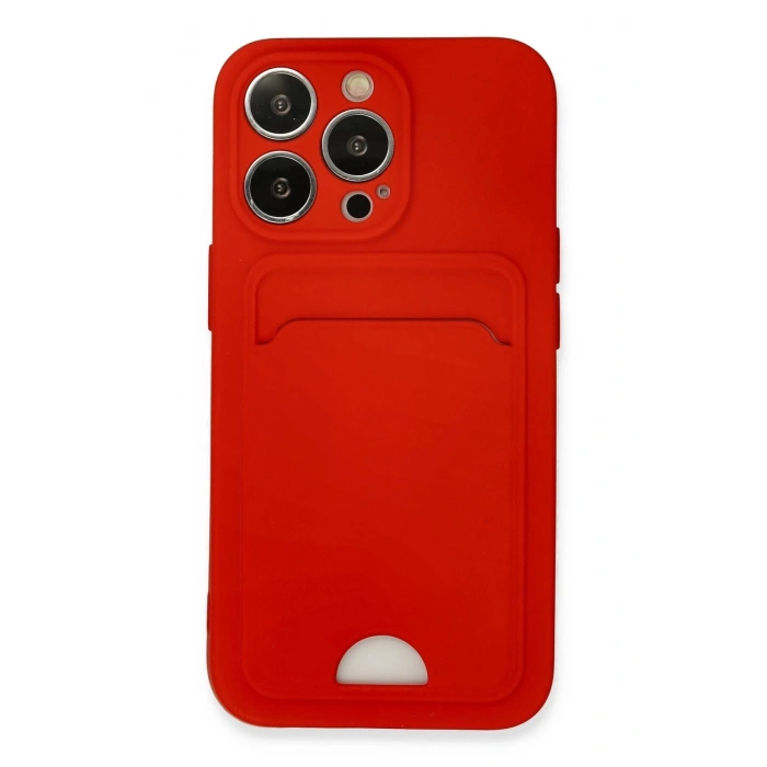 iPhone 13 Pro Kılıf Kelvin Kartvizitli Silikon - Kırmızı