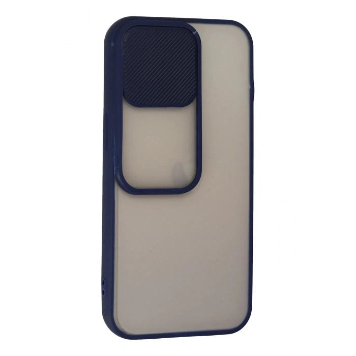 iPhone 13 Pro Kılıf Palm Buzlu Kamera Sürgülü Silikon - Lacivert