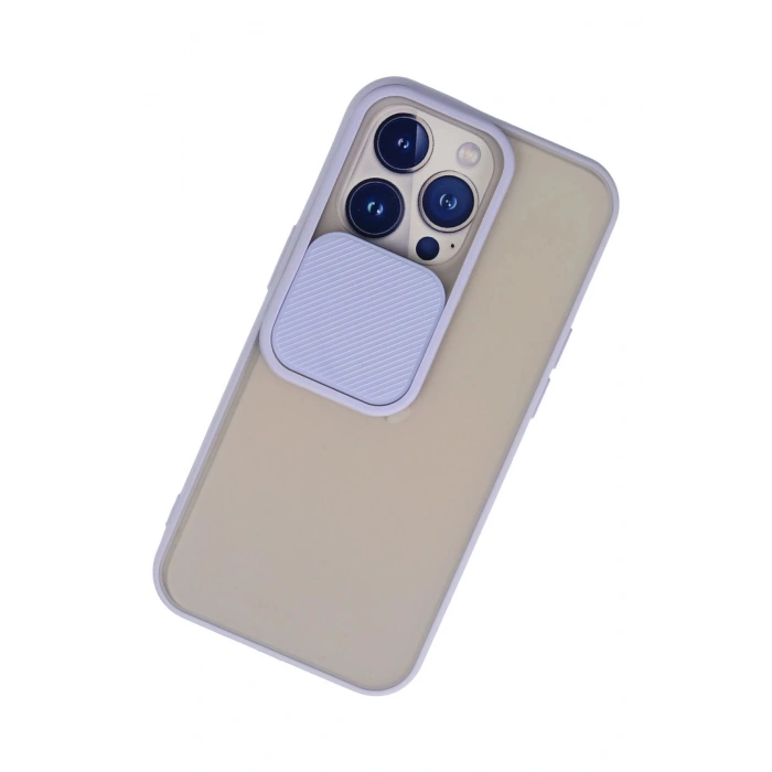 iPhone 13 Pro Kılıf Palm Buzlu Kamera Sürgülü Silikon - Lila