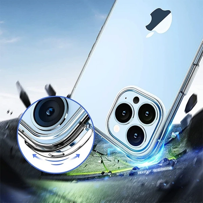 İphone 13 Pro Max 6.7inç Shockproof Darbe Emici Silikon Kılıf-(5775)