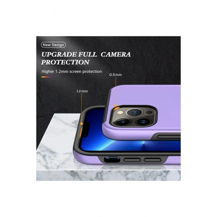 iPhone 13 Pro Max Kılıf Elit Yüzüklü Kapak - Mor