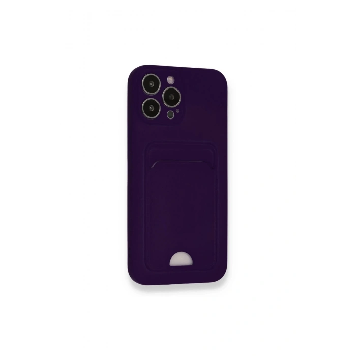iPhone 13 Pro Max Kılıf Kelvin Kartvizitli Silikon - Derin Mor