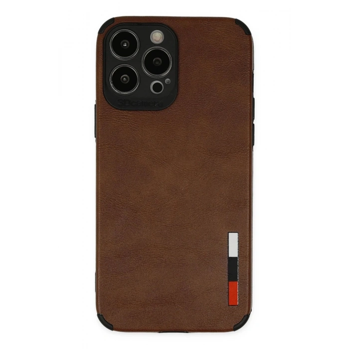 iPhone 13 Pro Max Kılıf Loop Deri Silikon - Kahverengi