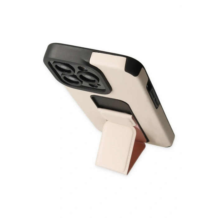 iPhone 13 Pro Max Kılıf Mega Standlı Silikon - Gold