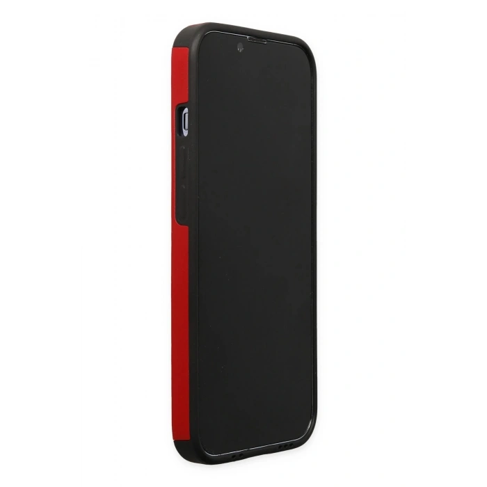 iPhone 13 Pro Max Kılıf Mega Standlı Silikon - Kırmızı