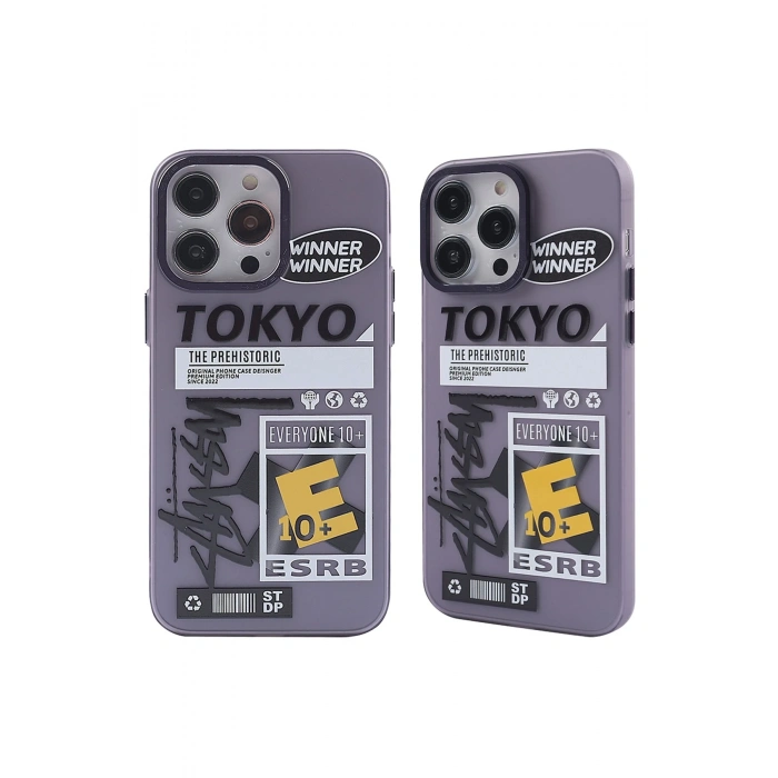 iPhone 13 Pro Max Kılıf Prada Desenli Kapak - Prada Mor - 2