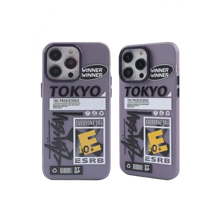 iPhone 13 Pro Max Kılıf Prada Desenli Kapak - Prada Mor - 2