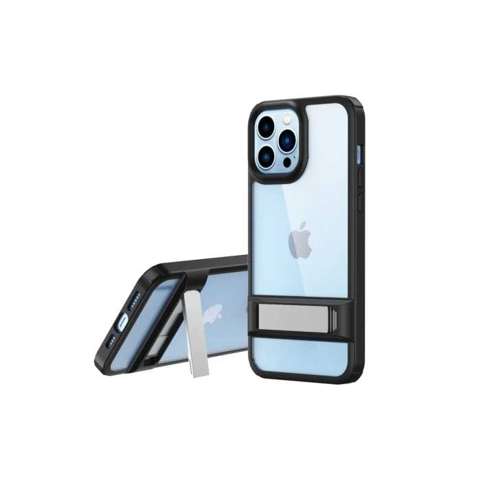 iPhone 13 Pro Max Kılıf Rolet Stand Kapak - Siyah