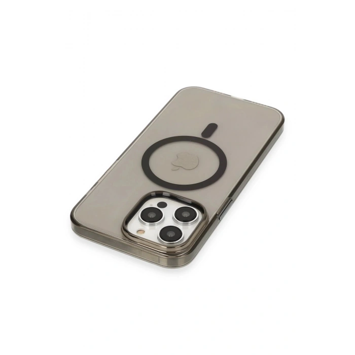 iPhone 13 Pro Max Kılıf Tron Şeffaf Magsafe Kapak - Siyah