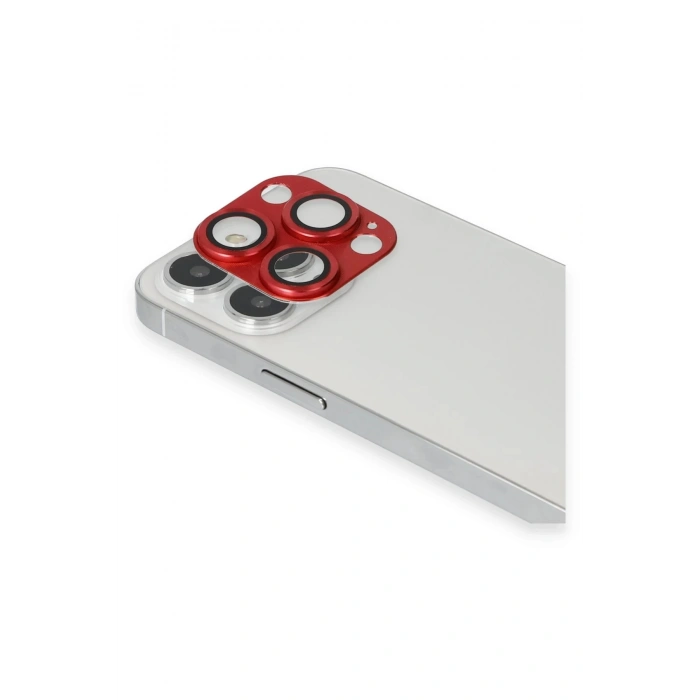 iPhone 13 Pro Max Pers Alüminyum Kamera Lens - Kırmızı