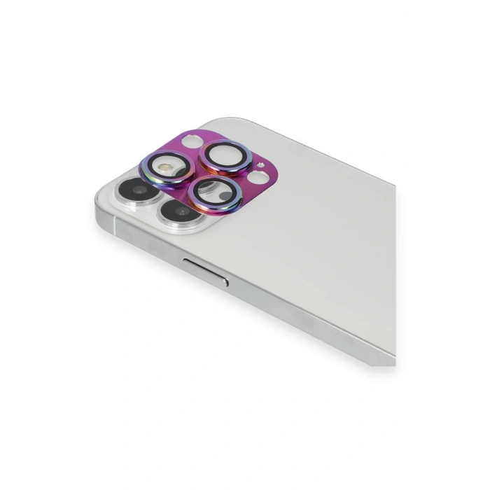 iPhone 13 Pro Max Pers Alüminyum Kamera Lens - Rainbow