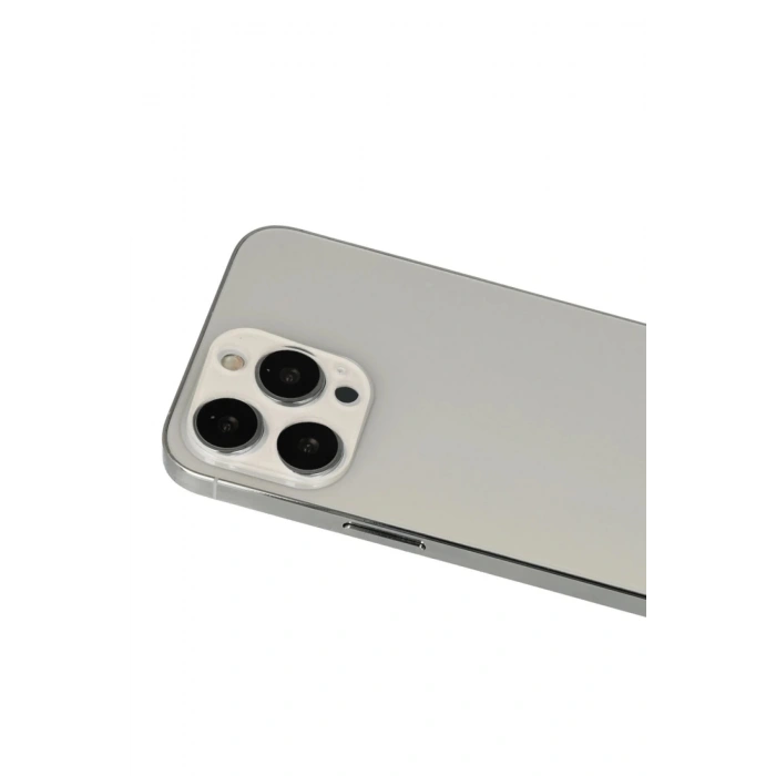 iPhone 13 Pro Max Rainbow Kamera Lens Koruma Cam - Beyaz