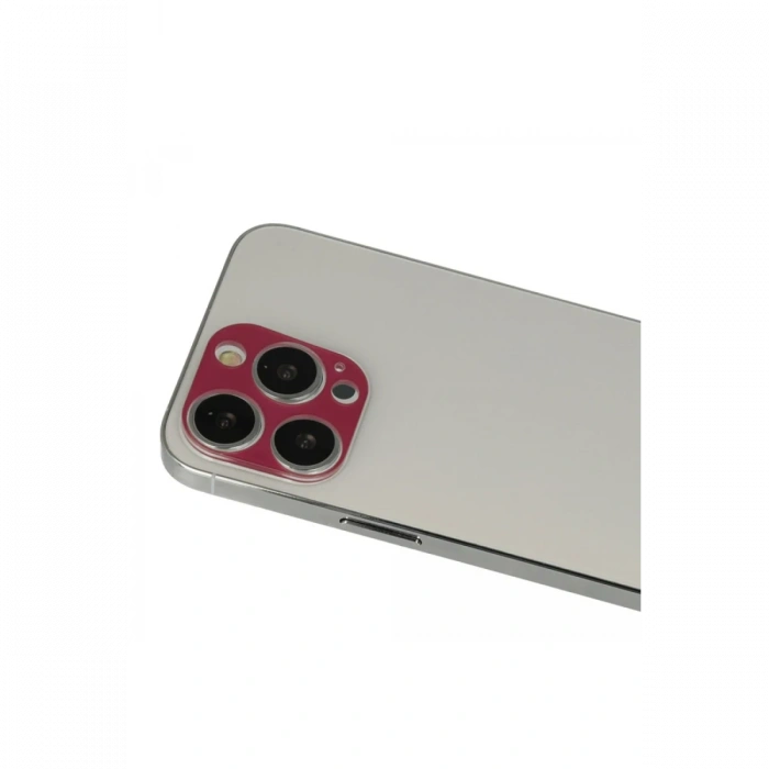 iPhone 13 Pro Max Rainbow Kamera Lens Koruma Cam - Koyu Kırmızı