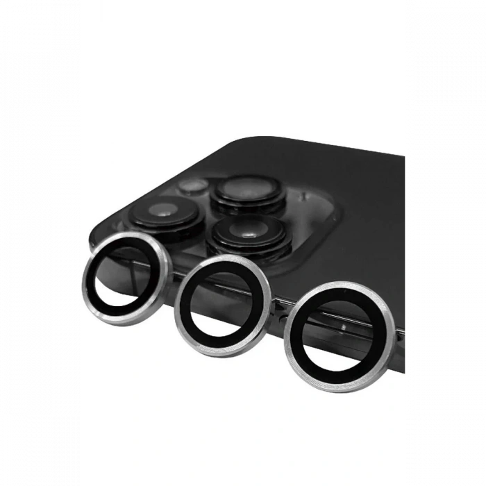 iPhone 13 Pro Max Raze Metal Kamera Lens - Gümüş