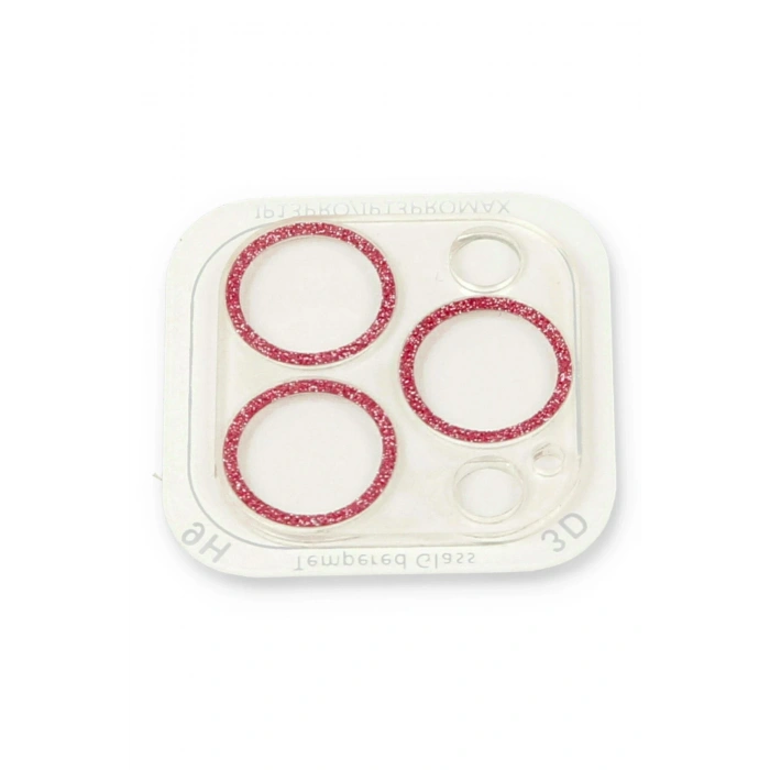 iPhone 13 Pro Max Shine Kamera Lens Koruma Cam - Pembe