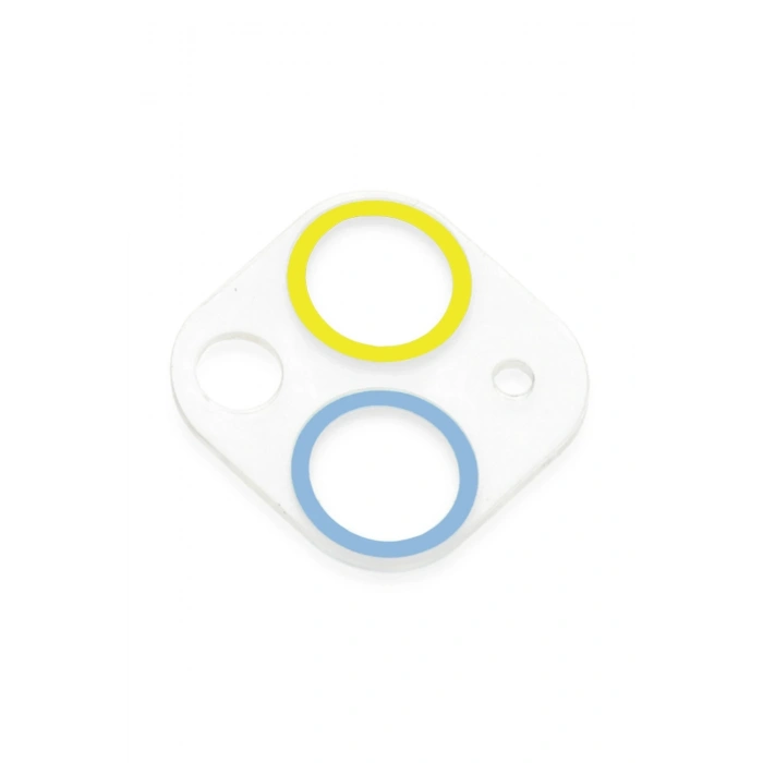 iPhone 13 Renkli Kamera Lens Koruma Cam - Sarı-Mavi