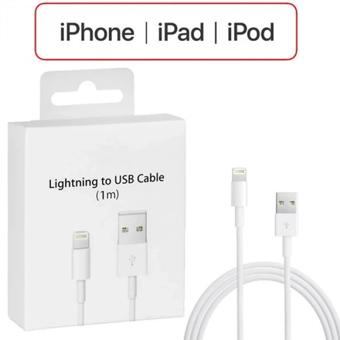 İphone 14-13-12-11 Xr Xs 8-7 Lighting 1metre Usb Şarj Kablosu