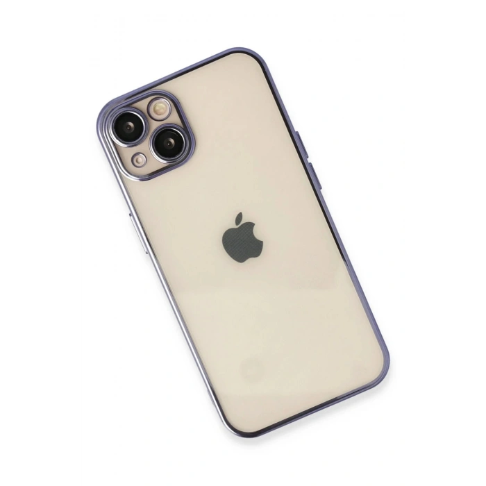 iPhone 14 Kılıf Lensli Silikon - Mor