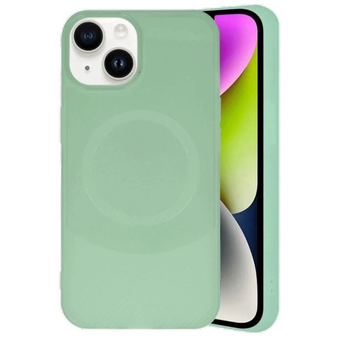 iPhone 14 Kılıf Maya Karbon Kapak - Su Yeşili