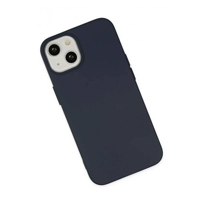iPhone 14 Kılıf Nano içi Kadife Silikon - Lacivert