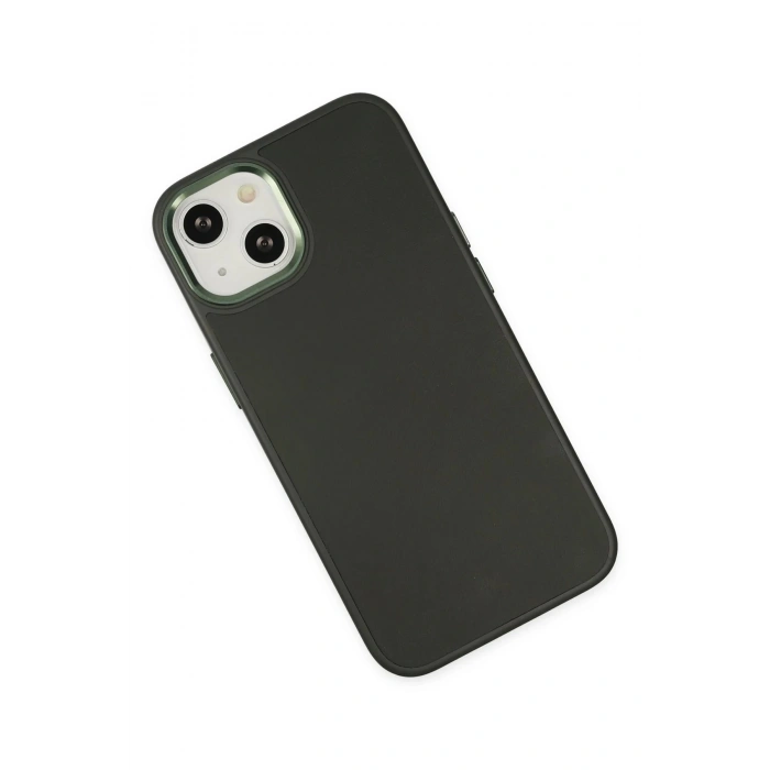 iPhone 14 Plus Kılıf Asya Deri Silikon - Koyu Yeşil