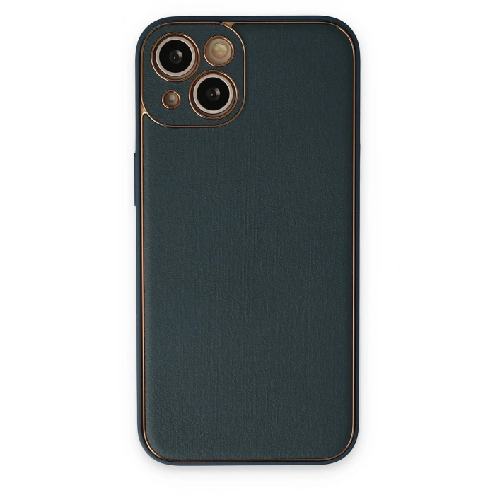 iPhone 14 Plus Kılıf Coco Deri Silikon Kapak - Yeşil