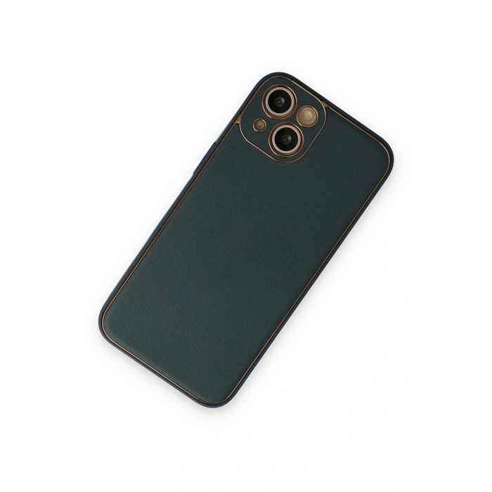 iPhone 14 Plus Kılıf Coco Deri Silikon Kapak - Yeşil