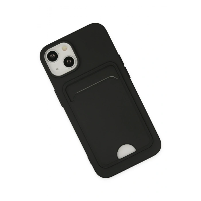 iPhone 14 Plus Kılıf Kelvin Kartvizitli Silikon - Siyah