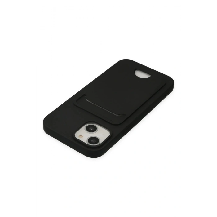 iPhone 14 Plus Kılıf Kelvin Kartvizitli Silikon - Siyah