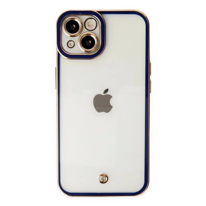 iPhone 14 Plus Kılıf Liva Lens Silikon - Mavi